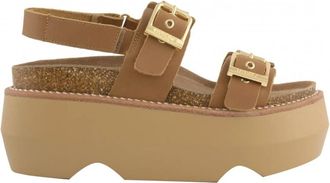Colors Of California Cruz Maxi Platform - Dames - Sandalen - Bruin - 41 EU - Leer - Schoenen