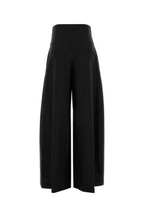 Brunello Cucinelli Womens Black Cotton Blend Palazzo Pant C101 Exterior: Nylon Pantaloni Trousers