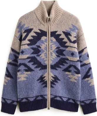 GANT Cardigan Jacquard - - Knitwear - Uomo - Blu - XL