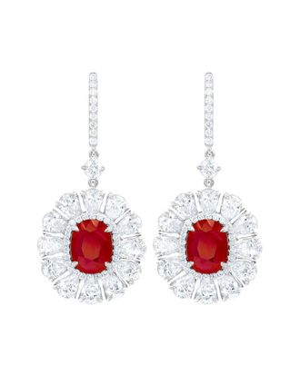 Diana M. Jewels Fine Jewelry 18K 8.30 Ct. Tw. Diamond & Ruby Earrings