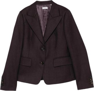 Burberry Jacket Burberry - Dames - Blazers - Paars - 2XS - Leer - Jassen