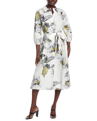 Teri Jon by Rickie Freeman Pearl Ruched Hip Shirtdress