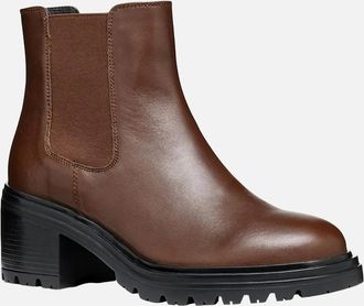 Geox Womens Geox Womens/Ladies Damiana Leather Ankle Boots - Brown - Size: 7.5