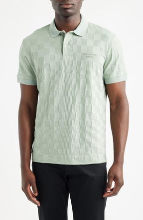 BOSS Porsche Spirit 70 Logo Jacquard Polo in Open Green at Nordstrom, Size Xx-Large