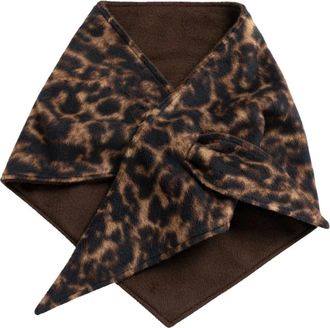 YaYa Pa&ntilde;uelo triangular reversible con estampado de leopardo - Accessories - Mujer - Marr&oacute;n - ONE SIZE