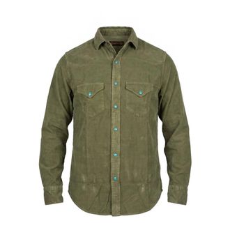 CHESAPEAKE'S Flagstaff Western Shirt - Heren - Casual Overhemden - Groen - 2XL - Leer - Overhemden