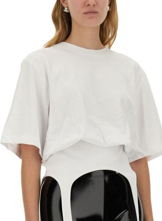 Fiorucci Suspender-Detail Cotton T-Shirt - White