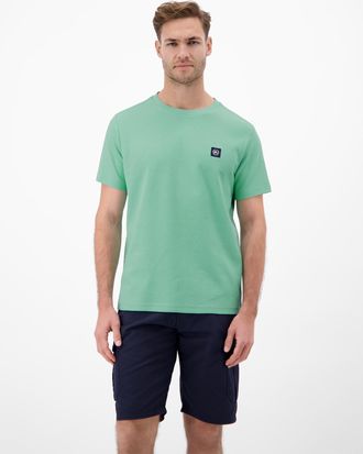 Lerros Rundhalsshirt LERROS, Herren, Gr. XXL, mint water, Web, Obermaterial: 100% Baumwolle, unifarben, normal h&uuml;ftbedeckend, Rundhals, Shirts Rundhalsshirt,