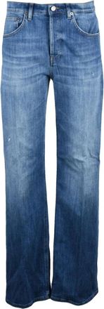 Dondup Jacklin Straight Jeans - Dames - Regular Fit Jeans - Blauw - W28 - Katoen - Jeans