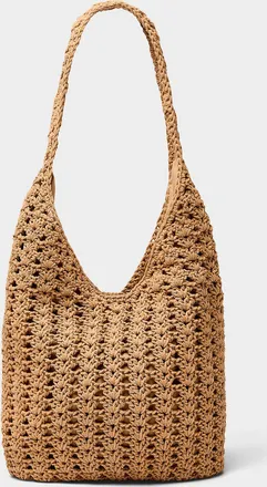 Simons Womens Crocheted-cord hobo bag