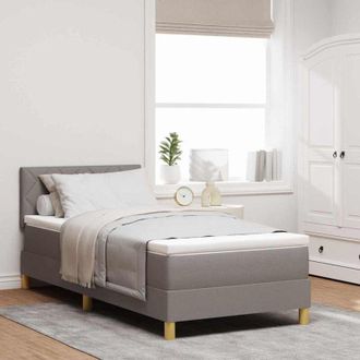 vidaXL Cama Box Spring Con Colch&oacute;n Con Colch&oacute;n Taup&eacute; 100 X 200 Cm Tela Vidaxl