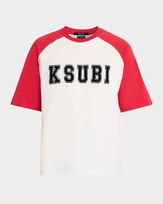 Ksubi Mens Biggie Varsity Logo Oversized Raglan T-Shirt