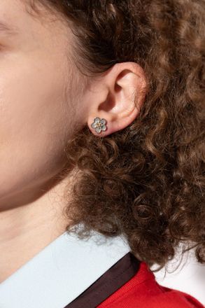 Tory Burch Earrings With Logo, Womens, Blue