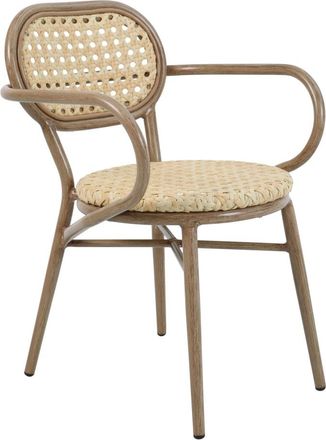 Oviala Sillón de terraza de ratán sintético y aluminio