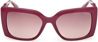 Guess Rectangular Sunglasses in Violet /Gradient Bordeaux at Nordstrom Rack