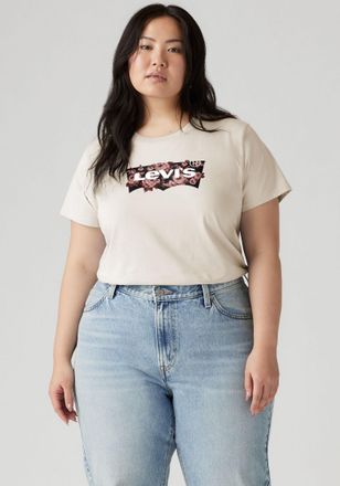 Levi's Plus T-Shirt LEVIS PLUS Perfect Tee, Damen, Gr. XXXL (54/56), rose fill, Single Jersey, Obermaterial: 100% Baumwolle, bedruckt, figurumspielend h&uuml;ftlang, R