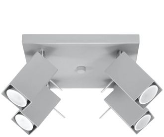 Sollux Lighting Design Deckenlampe Merida 4-Flammig (quadratisch), Grau