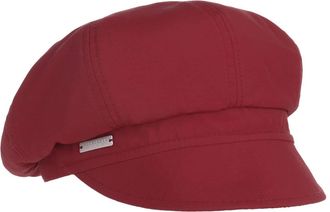 Seeberger Rainy Day Newsboy Cap Women - Baker boy hat Winter Summer with Peak, Lining Autumn Spring All-Season - One Size red