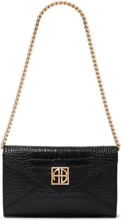 Anine Bing Tassen, Dames, Zwart, ONE Size, Leer, Schoudertas van leer met krokodillenprint