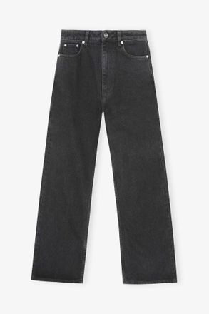 Ganni Black Betzy Cropped Jeans - Size 25W/32L Cotton