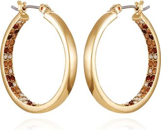 Vince Camuto Inside Out Crystal Pavé Hoop Earrings in Gold Tone at Nordstrom Rack