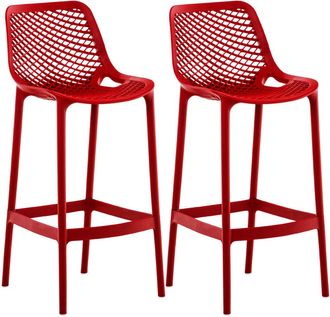 Clp Set de 2 Taburetes para exterior en Pl&aacute;stico Rojo