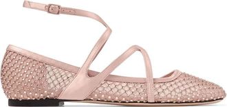 Jimmy Choo London Astoria Flat - Dames - Ballerinas - Roze - 41 EU - Satijn - Schoenen