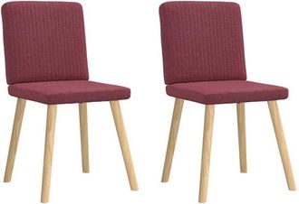 vidaXL Sillas de comedor 2 unidades tela rojo tinto Vidaxl