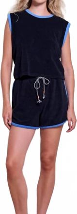 Sundry Loop Terry Tank In Deep Navy