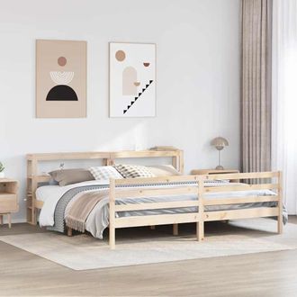 Berkfield Home Bed Frame without Mattress 200x200 cm Solid Wood Pine in Brown