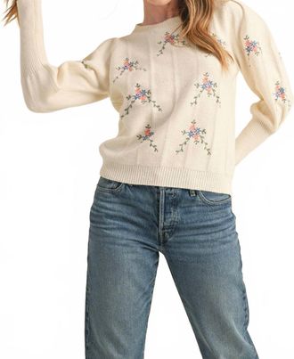 Merci Blooming Cozy Sweater In White