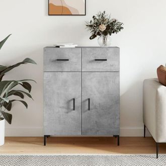 vidaXL Credenza Grigio Cemento 69,5x34x90 cm in Legno Multistrato - Vidaxl