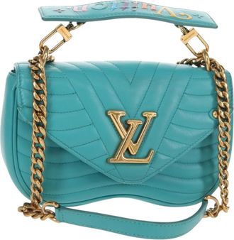 Louis Vuitton New Wave Chain Quilted Leather Blue Leather Handbag (Pre-Owned)