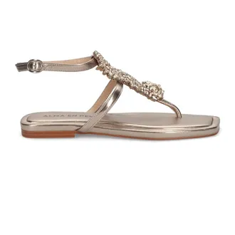Alma En Pena Flat Sandals, female, Brown, 8 UK, Brown Rhinestone Strap Sandals