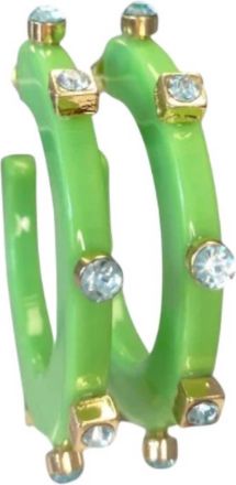 Smith & Co Womens City Girl Jewel Hoop Earring In Sea Foam