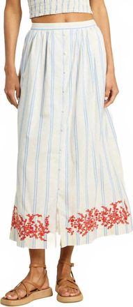 Trovata Lisette Skirt In Cerulean Stripe