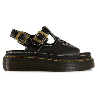 Dr. Martens Womens Dr Dunnet Flower Sandals - Black Leather - Size UK 4