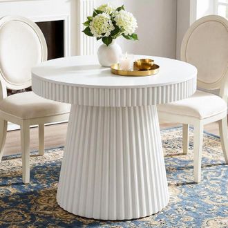 Tribesigns Tribesigns Small Dining Table for 2-4 People, Modern Round Kitchen Table with Fluted Pedestal Base, 31.5 Sturdy Circle Dining Tables for Kitchen