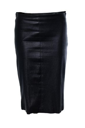 The Row leather midi skirt with zipper