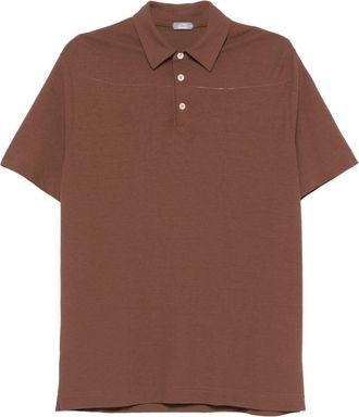 Zanone cotton polo shirt - men - Organic Cotton - 54 - Brown