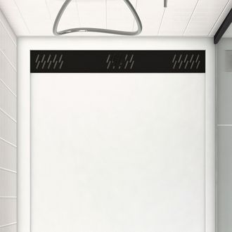 Aurlane Rejilla Lineal De Aluminio Acabado Negro Mate Para Platos De Ducha - 79,5x11x0,2cm - Grid Line Black Mat
