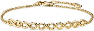 Devata Infinity Chain Bracelet in Gold Plated Sterling Silver in Yellow Gold at Nordstrom, Size 7.5
