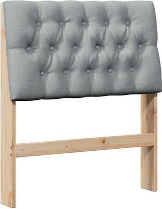 vidaXL Upholstered Headboard Light Grey 80 cm Solid Pine Wood vidaXL