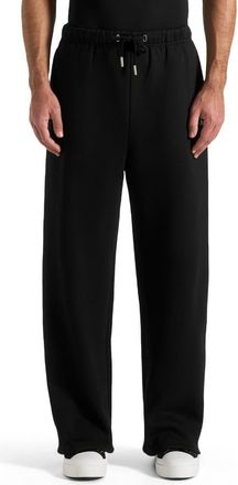 Mani&egrave;re De Voir Unisex Signature Wide Leg Sweatpants in Black at Nordstrom, Size Xx-Small