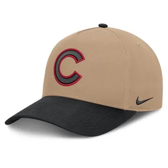 Nike Chicago Cubs Rise Nike Mens MLB A-Frame Trucker Adjustable Hat in Brown | NB1D0A3UEJ-TZD