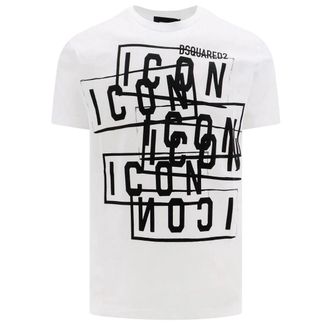Dsquared2 pictogram stempels logo wit T-shirt