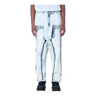 Junya Watanabe Jeans, male, White, Size: M Deconstructed Panelled Denim Trousers