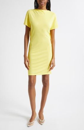 Jacquemus La Robe Mistral Plunge Back Jersey Minidress in Yellow at Nordstrom, Size X-Small