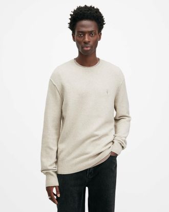 AllSaints Viscose Statten Ramskull Crew Neck Jumper, Size: XXL
