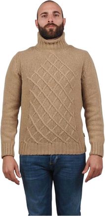 AT.P. CO Truien & Vesten, Heren, Bruin, L, Wol, Beige Kabeltrui Heren